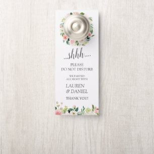 Modern Blush FloraL Wedding Guest Do Not Disturb Door Hanger