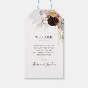 Modern Blush Floral Wedding Welcome Gift Tags