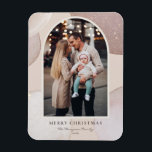 Modern Blush Glitter Shapes Merry Christmas Photo Magnet<br><div class="desc">Bring a touch of holiday cheer to your home with our Customisable Photo Christmas Magnet! Perfect for displaying cherished memories, this magnet allows you to personalise it with your favourite festive photo, making it a unique addition to your holiday decor. An ideal gift for family and friends—create memorable keepsakes for...</div>