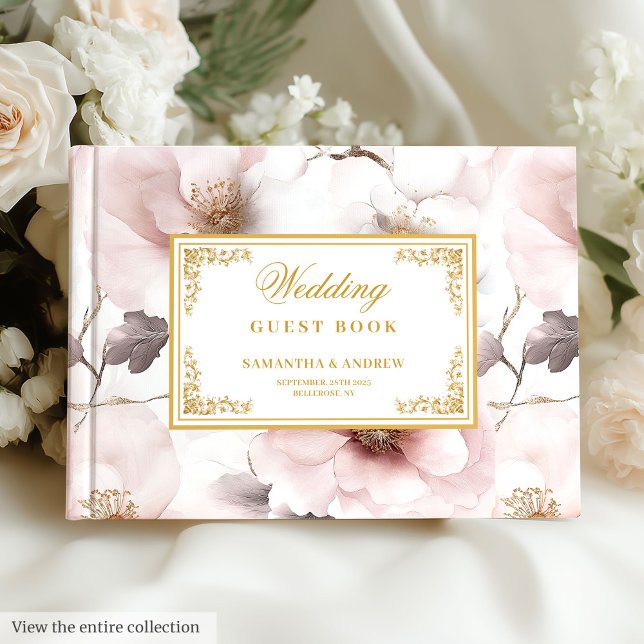 Modern Blush Ivory Gold Elegant Wedding Guest Book (Modern Blush Ivory Gold Elegant Wedding Guest Book

)