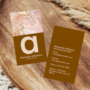Modern Blush Marble Luxury Branding Business Card