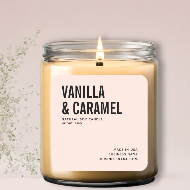 Modern blush minimalist soy candle product label (Creator Uploaded)