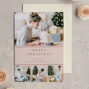 Modern Blush Multi Photo Christmas Card