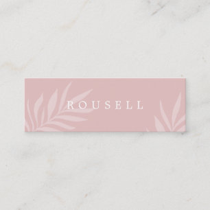 Modern Blush Natural Foliage Minimal Mini Business Card