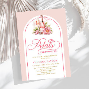 Modern blush petals and prosecco invite boho arch