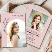 Modern Blush Pink 2 Photo Graduation Party