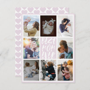 Modern Blush Pink 8 Photo Collage Best Mum Ever