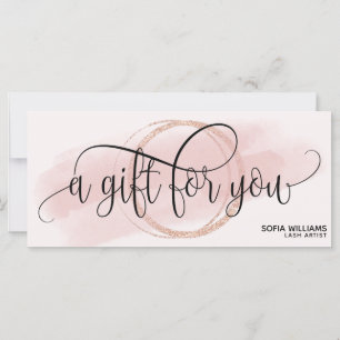 Modern Blush Pink Agate Certificate Gift Card