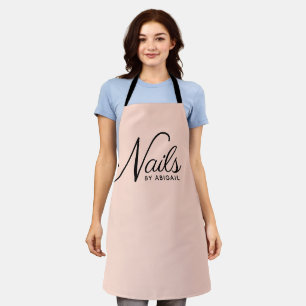 Modern Blush Pink and Black Nail Stylist Apron
