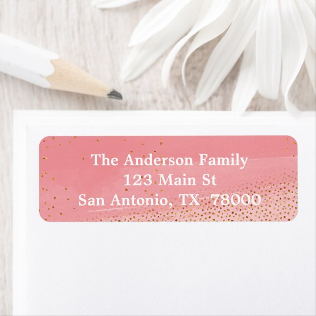 Modern Blush Pink and Gold Return Address (Insitu)