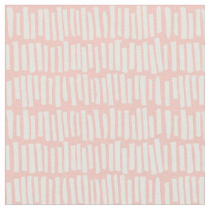 Modern Blush Pink and White Line Pattern Fabric
