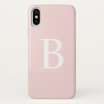 Modern Blush Pink Bold Typography Monogram Case-Mate iPhone Case<br><div class="desc">Modern Blush Pink Bold Typography Monogram iPhone Case | Add your own monogrammed initial to this customisable iPhone case. It features white bold typography with a blush pink background. This modern iPhone case will be perfect as a personalised gift. Other colours are available.</div>