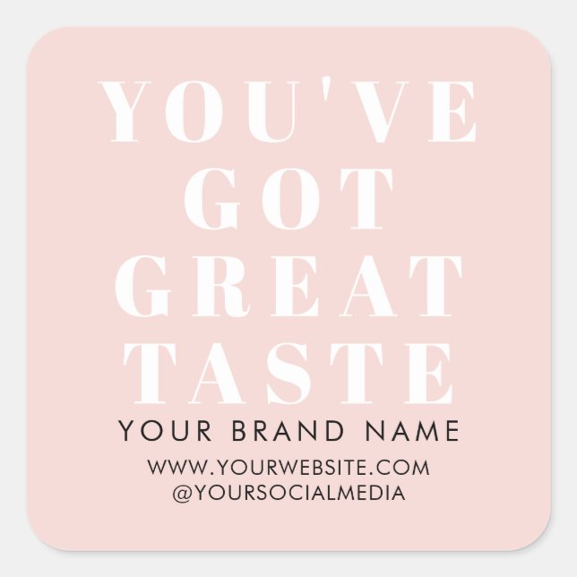 Modern blush pink box packaging label (Front)