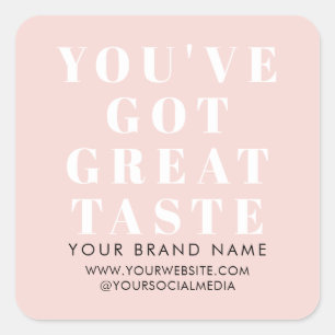 Modern blush pink box packaging label