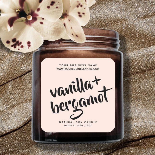 Modern blush pink candle product label (Creator Uploaded)