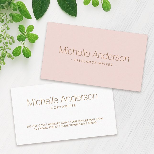 Modern blush pink chic minimalistic professional business card (Creator Uploaded)