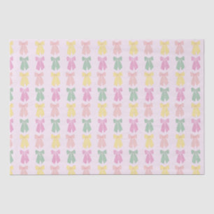 Modern Blush Pink Coquette Hair Bow Pattern Tissue Paper
