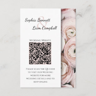 Modern Blush Pink flower elegant script  Enclosure Card