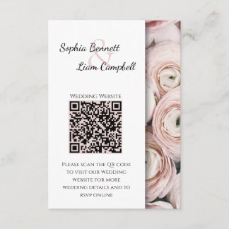 Modern Blush Pink flower elegant script Enclosure Card