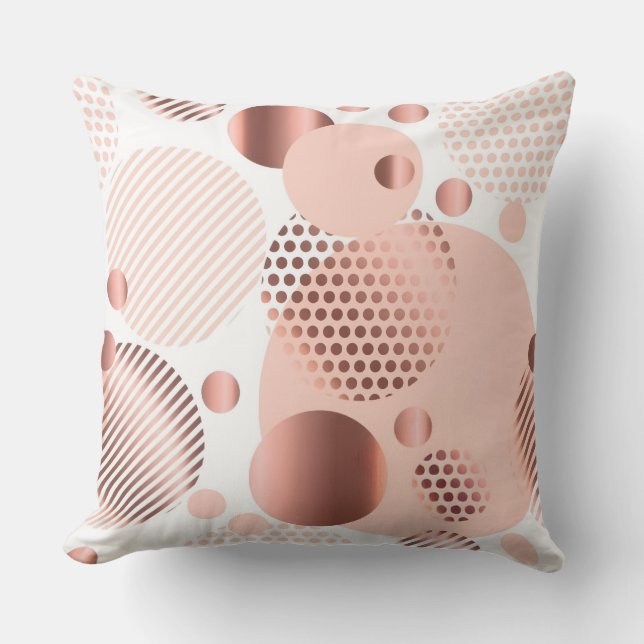 Modern Blush Pink Geometric Abstract Throw Pillow  (Front)