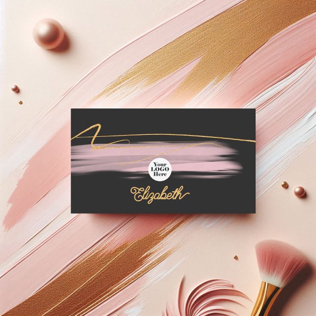Modern Blush Pink & Gold Elegant Business Branding Business Card (Modern Blush Pink and Gold Elegant Business Branding Business Card)