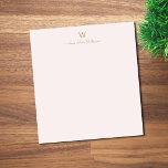 Modern Blush Pink Gold Script Monogram Notepad<br><div class="desc">A modern,  elegant monogram design with gold handwritten minimalist script typography and sans serif block typography on an elegant pale pastel blush pink background. The monogram and name can be easily personalised.</div>