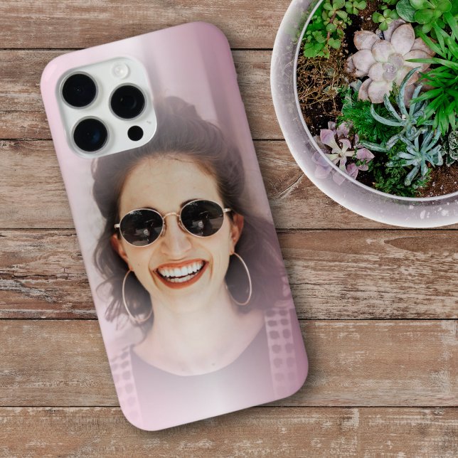 Modern Blush Pink Gradient One Photo Case-Mate iPhone Case (Creator Uploaded)