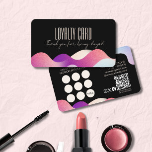 Modern Blush Pink Gradient Pattern Makeup Artist Loyalty Card