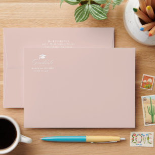Modern Blush Pink Graduate  Graduation Envelope