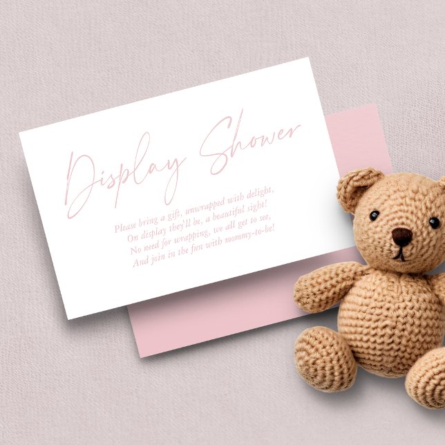 Modern Blush Pink Handwritten Display Shower Enclosure Card (Creator Uploaded)