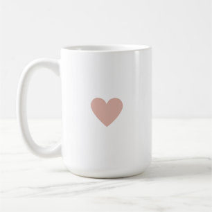 Modern Blush Pink Heart Minimalist Simple Custom Coffee Mug