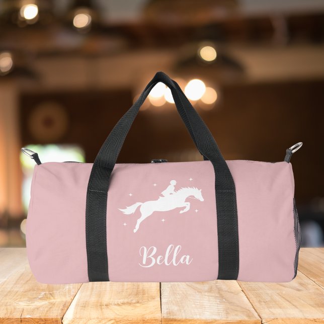 Modern Blush Pink Horseriding Equestrian Duffle Bag (Creator Uploaded)