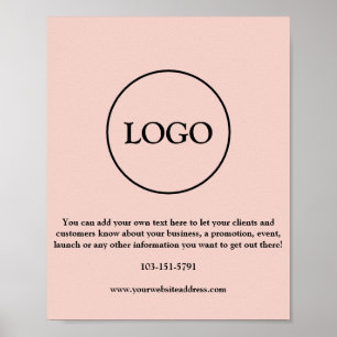 Modern  Blush Pink Logo Text Promotional Business Poster