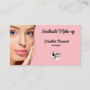 Modern Blush Pink Makeup Artist Business Card