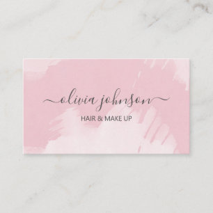 Modern Blush Pink Makeup Artist Hair Stylist Business Card