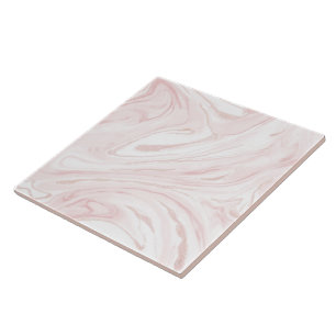 Modern blush pink marbleised abstract design tile