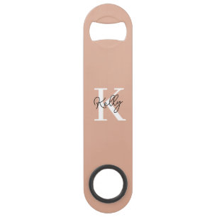 Modern Blush Pink Monogram Script