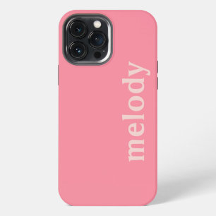 Modern blush pink name iPhone Case