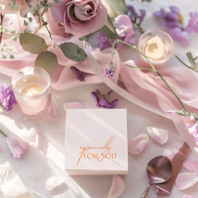 Modern Blush Pink & Orange Especially For You  Favour Box (Modern Blush Pink & Orange Especially For You Favor Boxes)