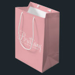 Modern Blush Pink Personalised Bridesmaid Proposal Medium Gift Bag<br><div class="desc">Modern Blush Pink Personalised Bridesmaid Proposal Gift Bag
featuring personalised bridesmaid's name in modern calligraphy font style with title in modern sans serif font style.

Also perfect for maid of honour and flower girl.</div>