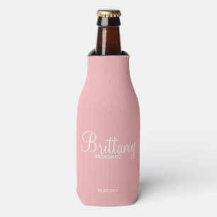 Modern Blush Pink Personalised Bridesmaids Bottle Cooler