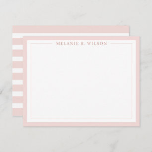 Modern Blush Pink Personalised Name Note Card