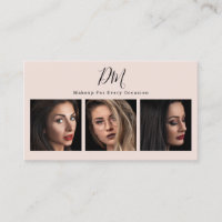 Modern blush pink photo collage chic makeup artist