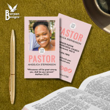 Modern Blush Pink Photo QR Logo Church Pastor