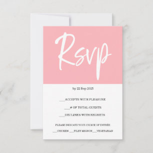 Modern Blush Pink Response Card RSVP