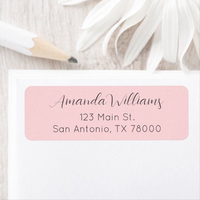 Modern Blush Pink Script Return Address (Insitu)
