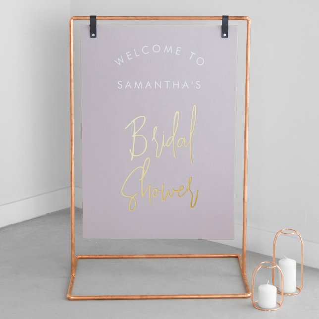 Modern Blush Pink Script Welcome Bridal Shower Foil Prints (Creator Uploaded)