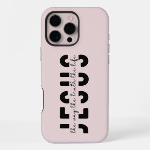 Modern Blush Pink Scripture iPhone 16 Pro Max Case
