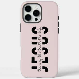 Modern Blush Pink Scripture iPhone 16 Pro Max Case