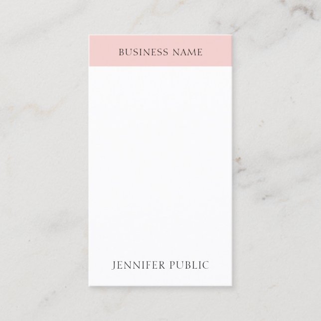 Modern Blush Pink Simple Trendy Elegant Template Business Card (Front)